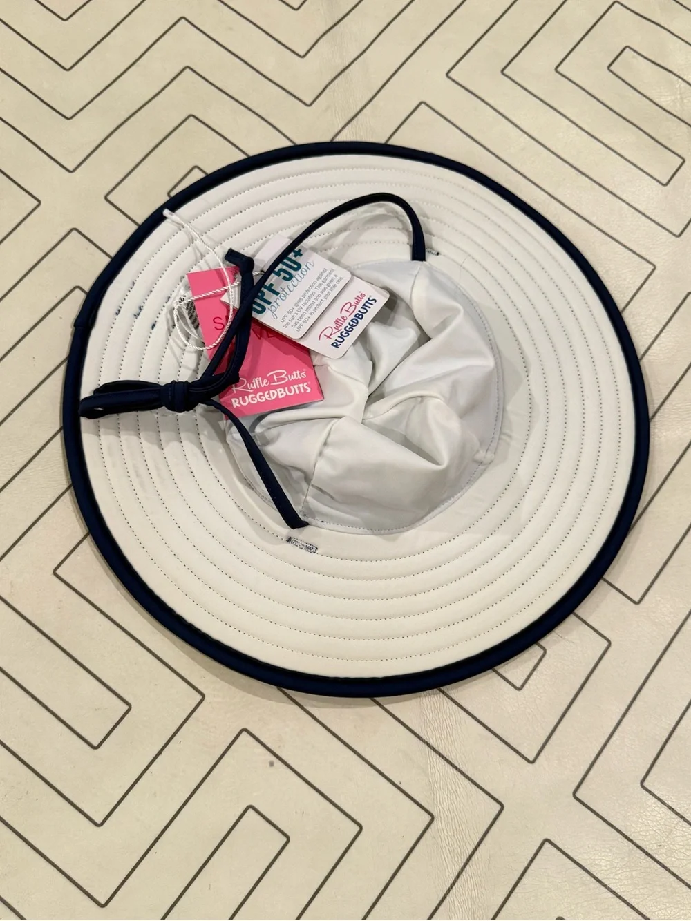 NWT Ruffle Butts Navy Swim Hat